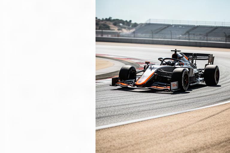Amateur-raceauto in een snelle bocht op een droog circuit met zichtbare banden en achtervleugel